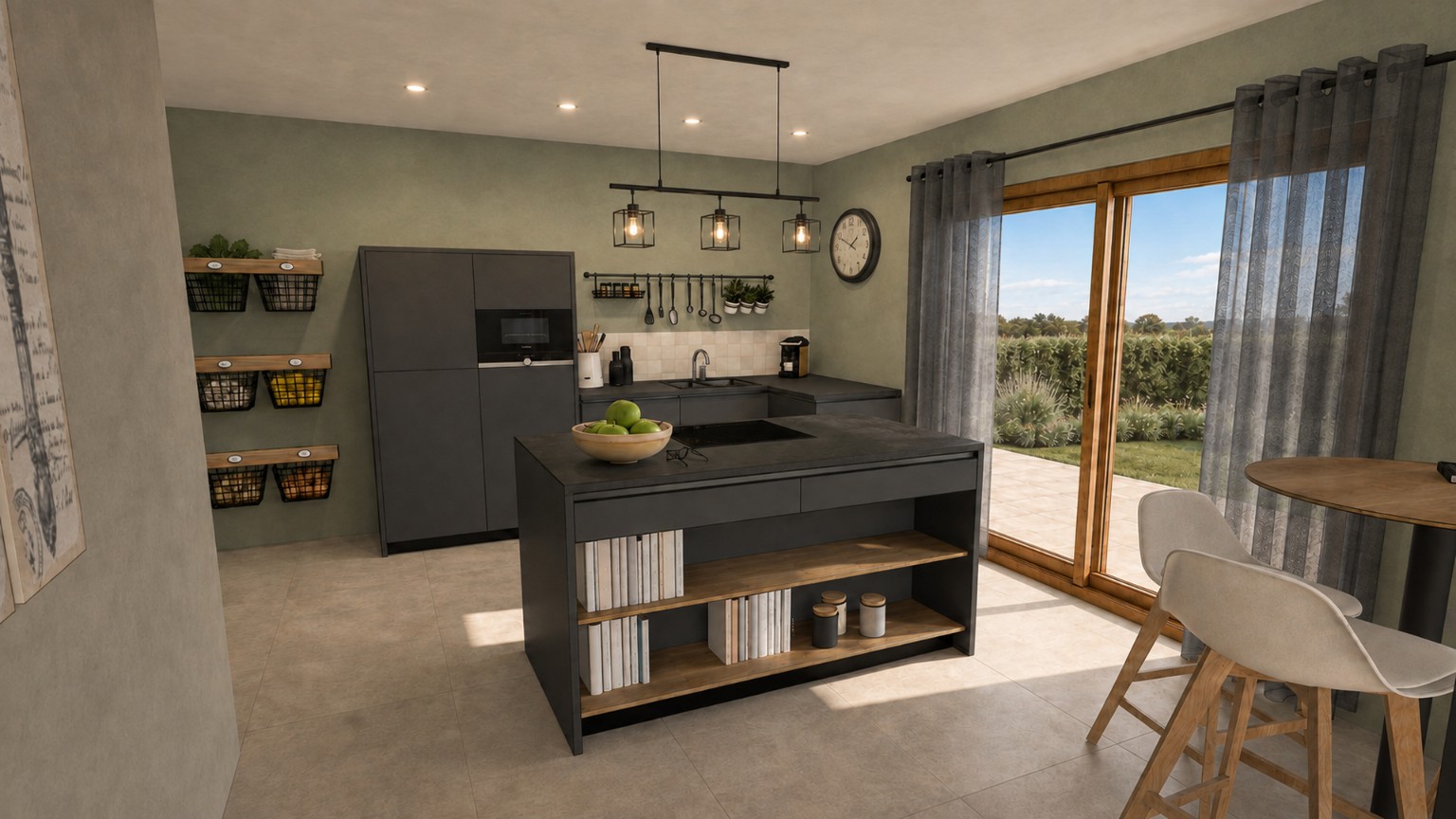 Rendu 3D d’une cuisine aménagée