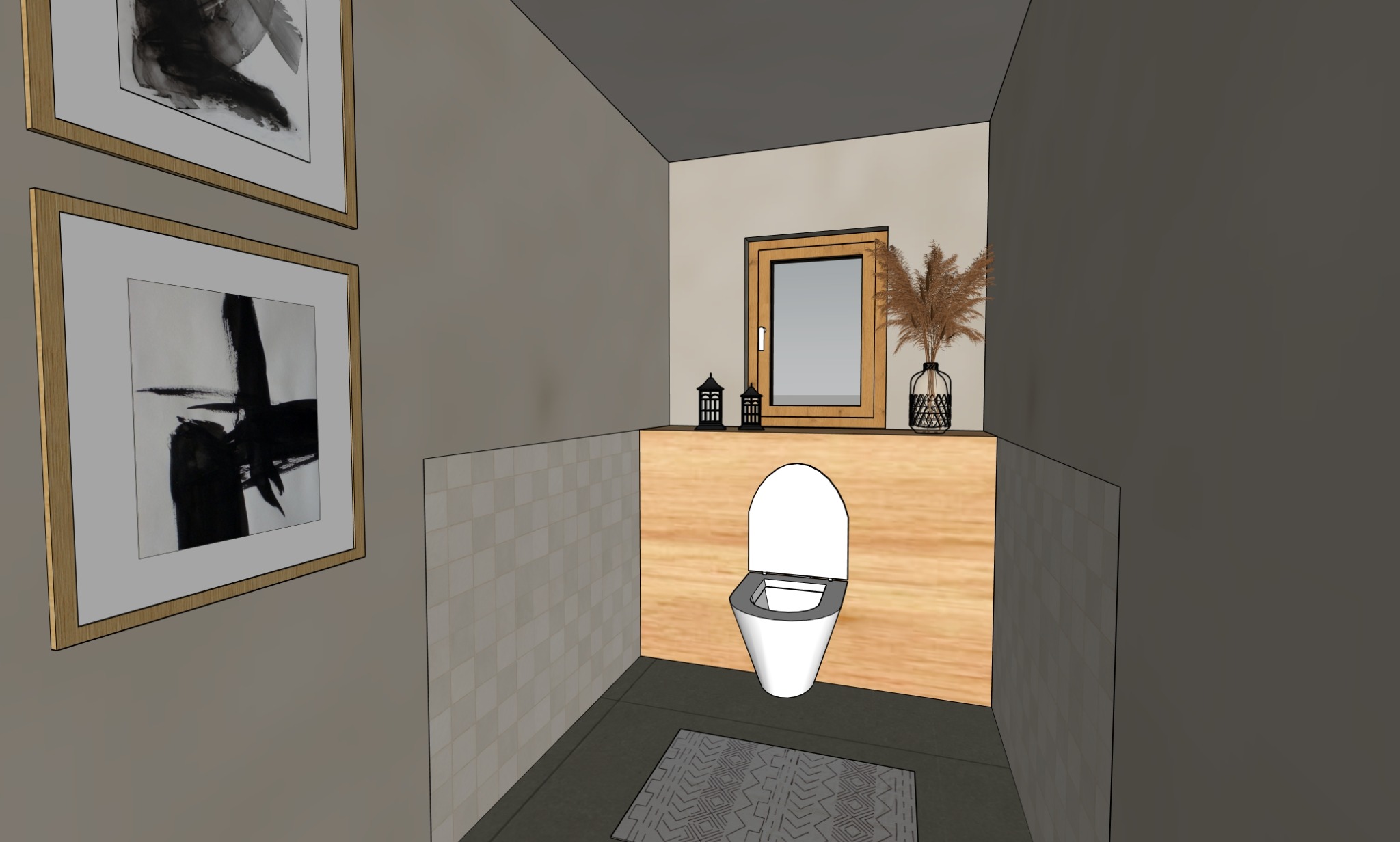Vue SketchUp des toilettes